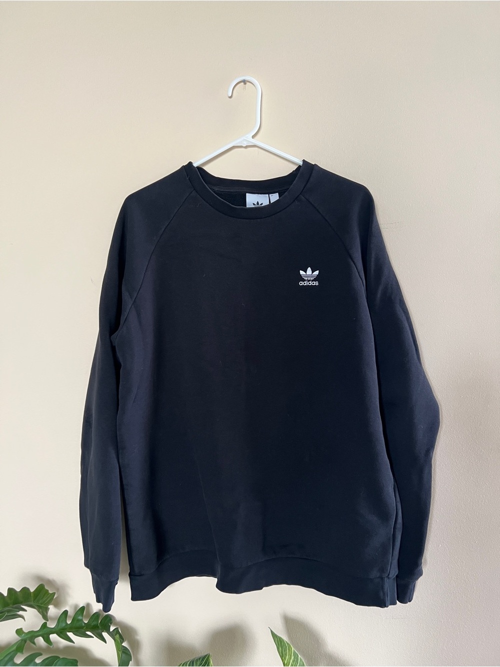 adidas Black Trefoil Logo Crewneck Sweatshirt